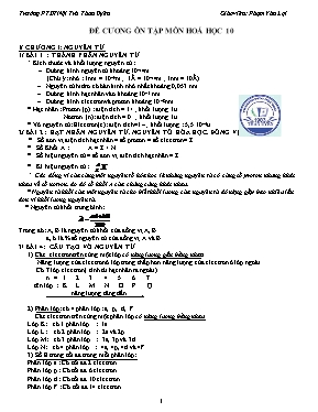 Đề cương ôn tập môn Hoá học 10
